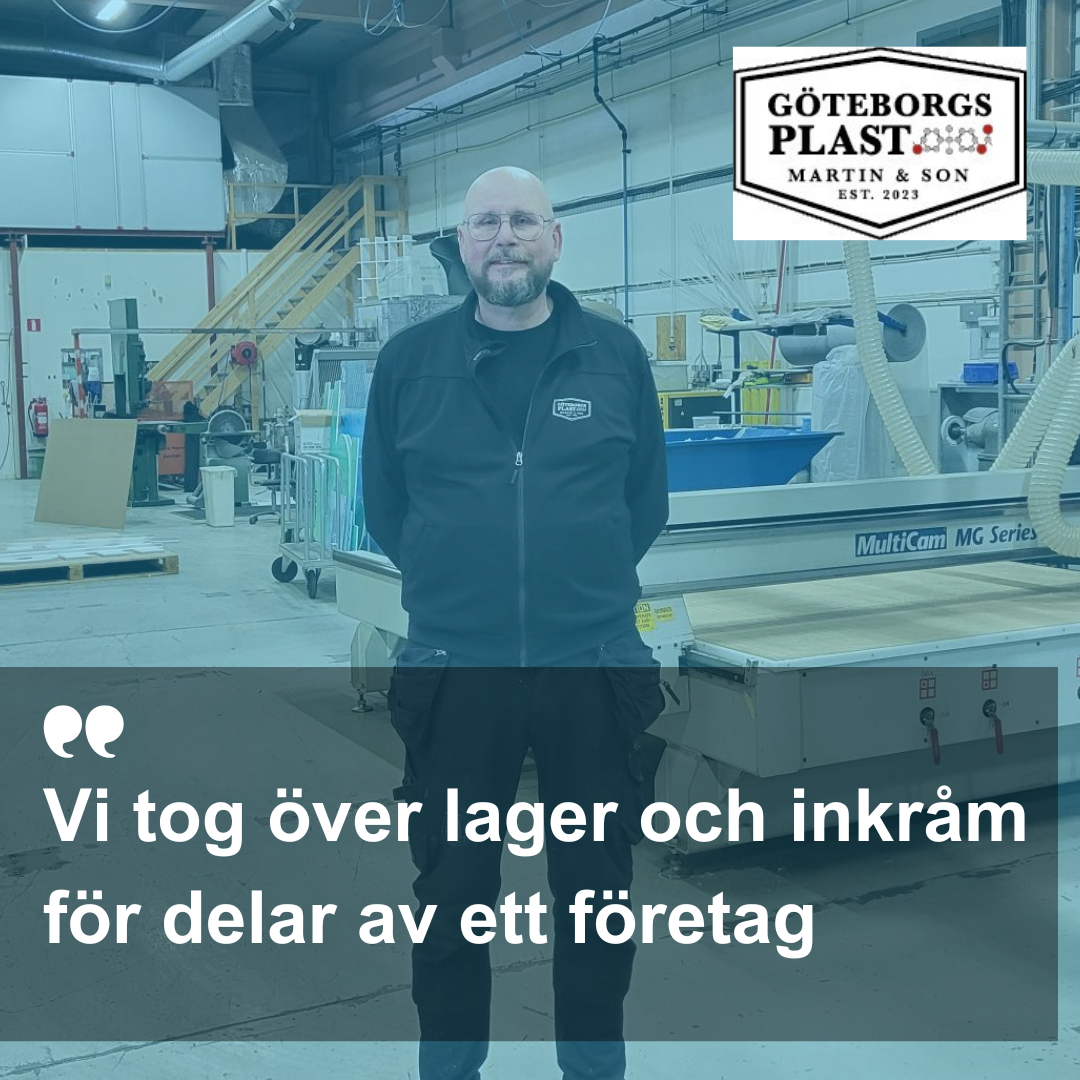 Vi tog över lager och inkråm för delar av ett företag