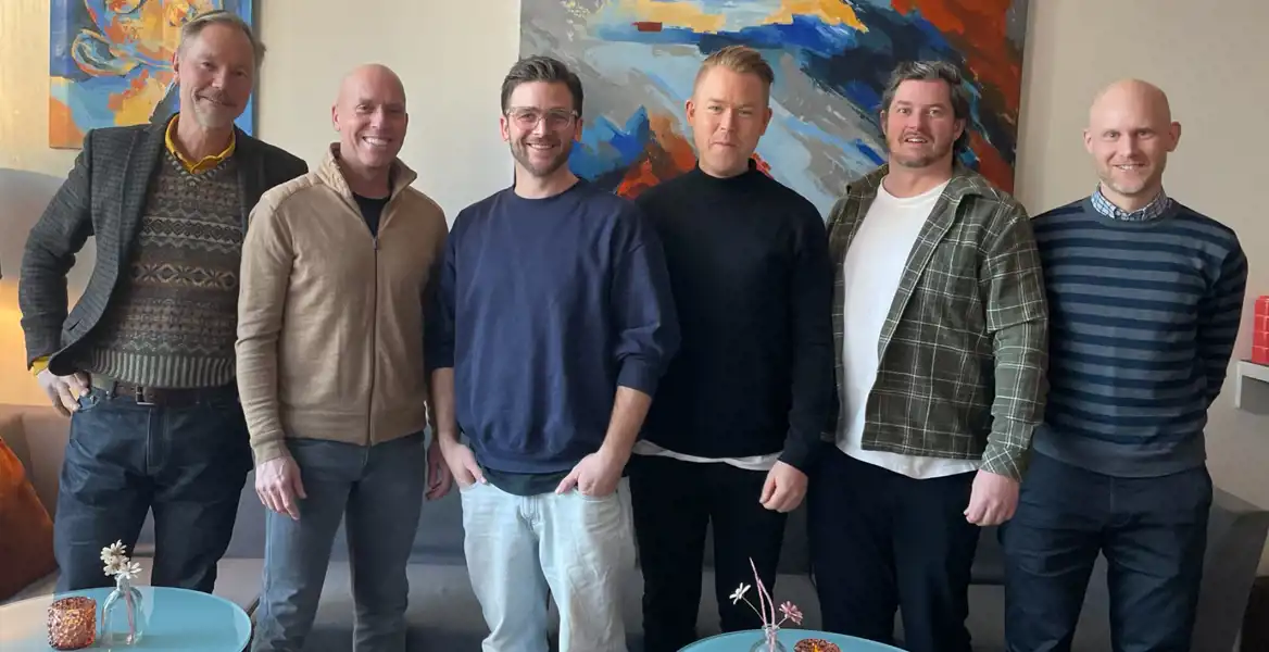 Hela Jobbs-teamet: Joakim Bengtsson, Christian Natt och dag, Tobias Engelbrektsson (medgrundare och vd), Anders Persson (medgrundare), Daniel Selmosson (medgrundare) och Linus Karnland.