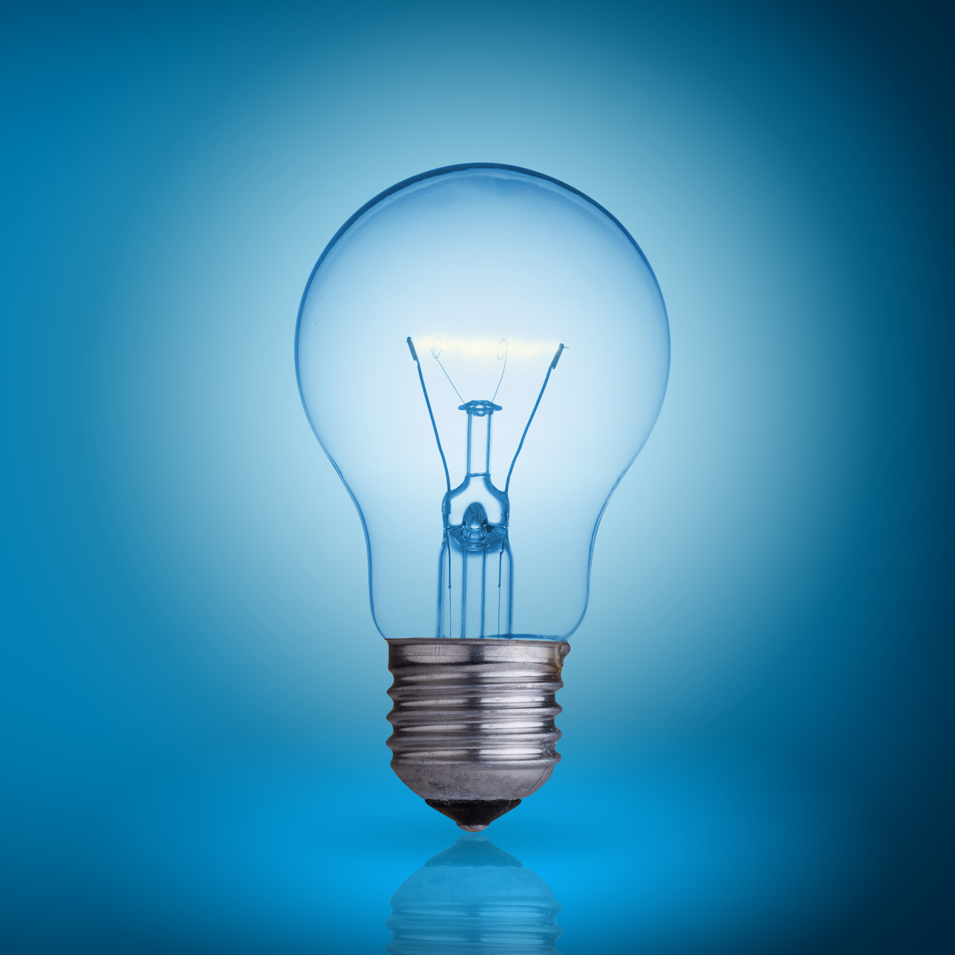 Glödlampa som lyser. 