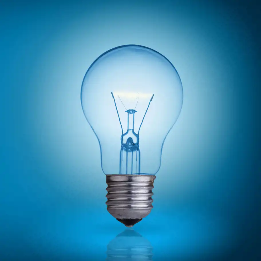 Glödlampa som lyser.