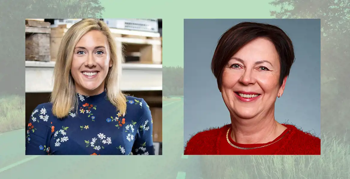 Matilda Jarbin, expert inom cirkulär ekonomi, och Irmeli Eriksson, kund- och affärsutvecklare Almi.