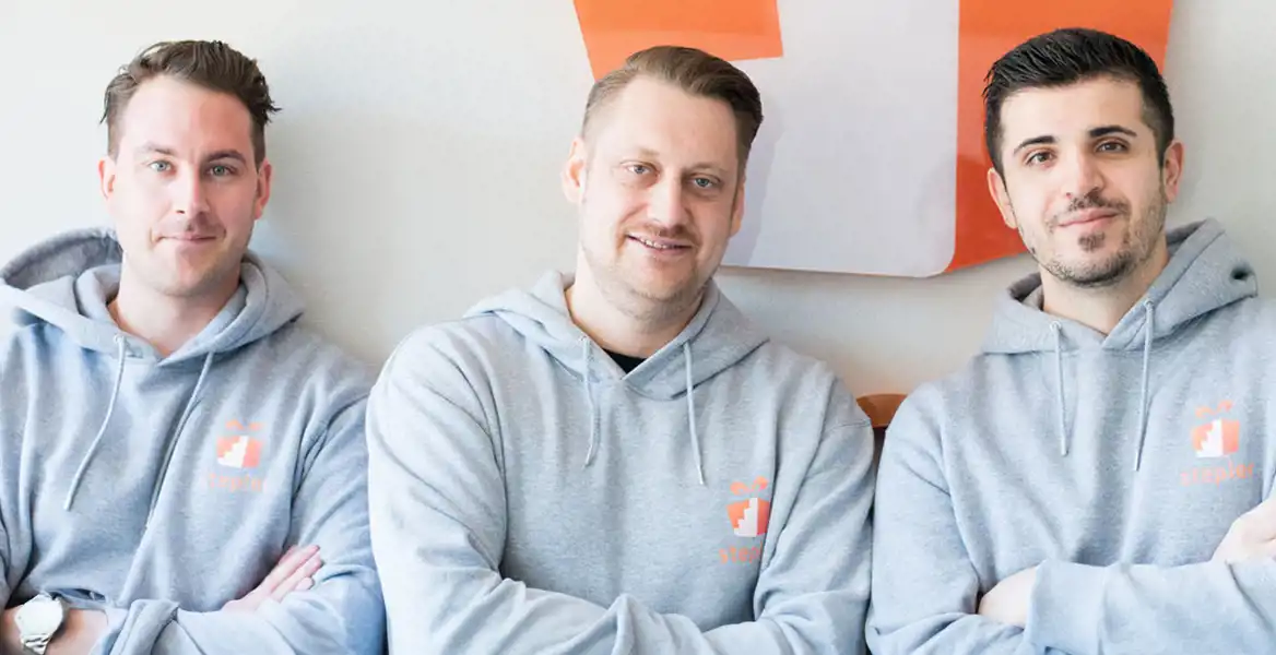 Niklas Frisk, Daniel Malmqvist och Semir Hadiahmetagic, grundare Stepler.