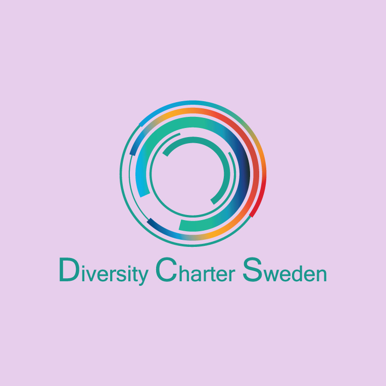 Logotyp för Diversity Charter Sweden med en cirkulär, flerfärgad design.