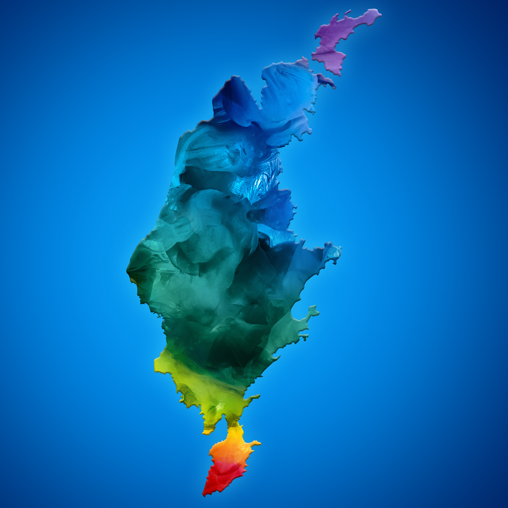 Olika länders flaggor på flaggstänger som står tillsammans i en grupp