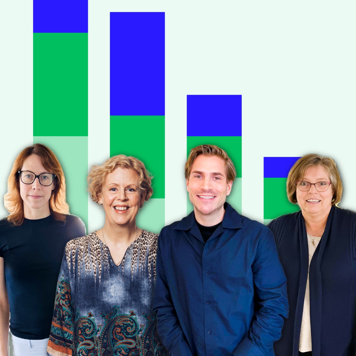 foto på fyra rådgivare från almi