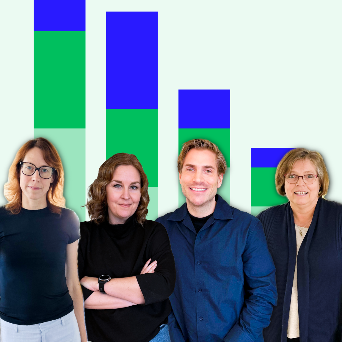 foto på fyra rådgivare från almi