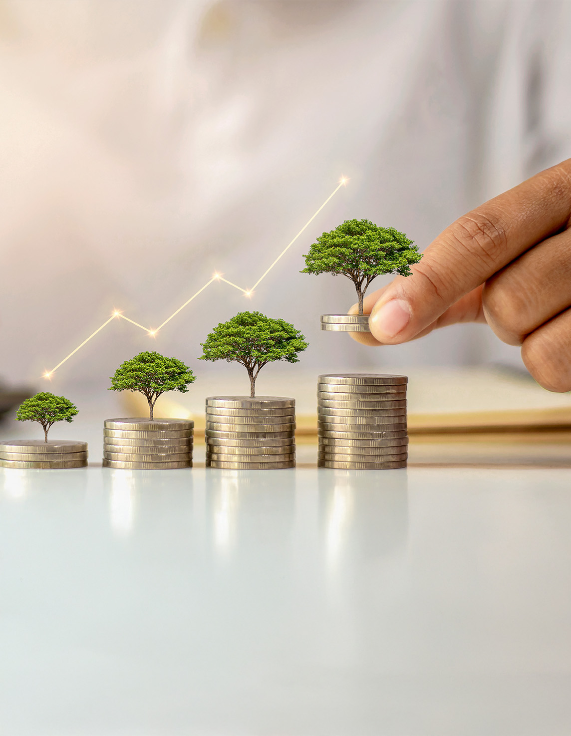 myntstaplar som växer