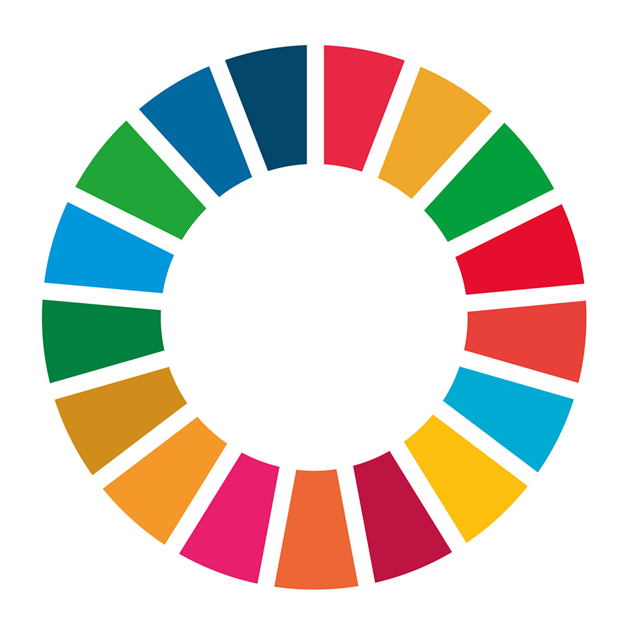 loggan för de globala målen - en cirkel med 17 olika delar i olika färger