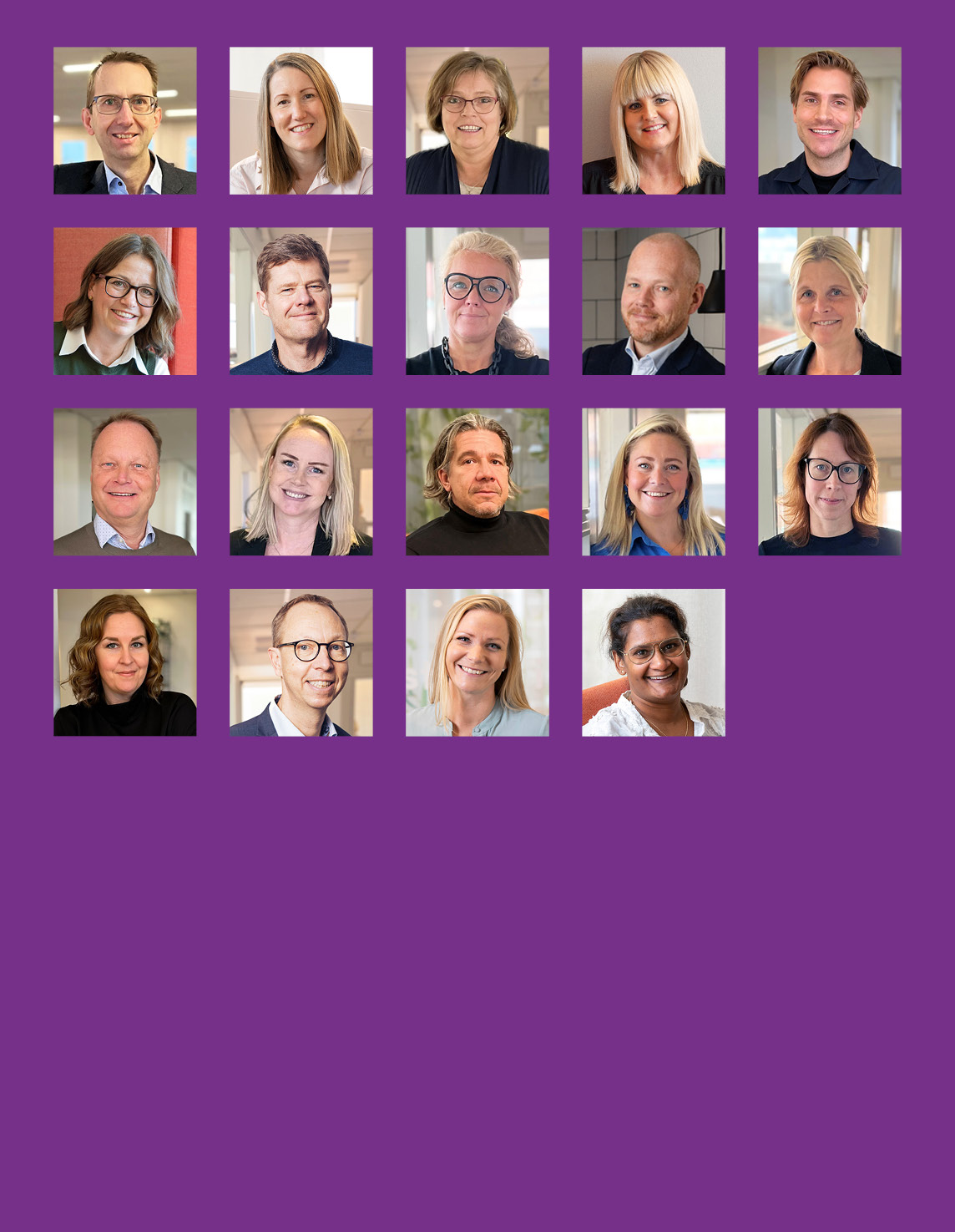 Kollage med foton på hela personalen på Almi Jönköping