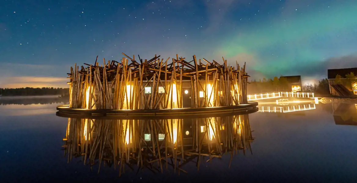 Arctic Bath i norrsken