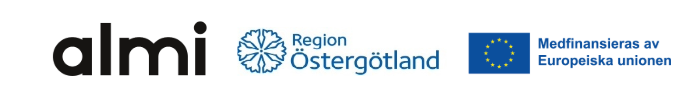 Logotyper Almi Region Östergötland EU